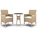 Set Mobili Da Pranzo Per Giardino 3 Pz In Polyrattan Beige - Foto miniatura 2