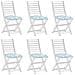 Set Di 6 Cuscini Sedie Azzurro E Bianco 31 X 39 Cm Tolve - Foto miniatura 6