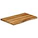Piano Per Tavolo 80x60x2,5cm Bordi Vivi In Legno Massello Mango - Foto miniatura 2
