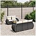 Set Divano da Giardino 6 pz con Cuscini Nero in Polyrattan - Foto miniatura 3