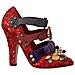 Scarpe Tacco Borchie Cristallo Rosso Paillettes - Eu36/us5.5 - Foto miniatura 1