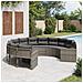 Divano Da Giardino Con Cuscini Circolare Grigio In Polyrattan - Foto miniatura 1