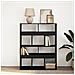 Libreria Nera 100x33x125,5 Cm In Legno Multistrato - Foto miniatura 3