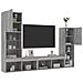 Mobili TV a Muro con LED 4pz Grigio Sonoma in Legno Multistrato - Foto miniatura 5