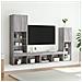 Mobili TV a Muro con LED 4pz Grigio Sonoma in Legno Multistrato - Foto miniatura 4