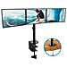 Supporto Regolabile Per 3 Monitor 13-24 Pollici, Nero - Massima Ergonomia E Spazio! - Foto miniatura 7