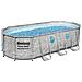 Piscina Fuori Terra - Ovale - 549x274x122 Cm - Grigio - Include Accessori Coordinati Cb33 - Foto miniatura 3