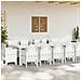 Set da pranzo da giardino da 13 pezzi con cuscini in polyrattan bianco, Tavolo da giardino  bianco 150x100x73 cm in polyrattan, Sedie da giardino  con cuscini 4 pz in polyrattan bianco - Foto miniatura 3