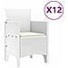 Set da pranzo da giardino da 13 pezzi con cuscini in polyrattan bianco, Tavolo da giardino  bianco 150x100x73 cm in polyrattan, Sedie da giardino  con cuscini 4 pz in polyrattan bianco - Foto miniatura 5