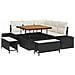 Set Divano da Giardino 8 Pezzi con Cuscini Rattan Polietilene Nero Acacia, Divano da Giardino 2 Posti con Cuscini Rattan Polietilene Nero, Set da Pranzo da Giardino 3 Pezzi con Cuscini Rattan Polietilene Nero Acacia - Foto miniatura 1