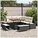 Set Divano da Giardino 8 Pezzi con Cuscini Rattan Polietilene Nero Acacia, Divano da Giardino 2 Posti con Cuscini Rattan Polietilene Nero, Set da Pranzo da Giardino 3 Pezzi con Cuscini Rattan Polietilene Nero Acacia - Foto miniatura 2