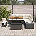 Set Divano da Giardino 8 Pezzi con Cuscini Rattan Polietilene Nero Acacia, Divano da Giardino 2 Posti con Cuscini Rattan Polietilene Nero, Set da Pranzo da Giardino 3 Pezzi con Cuscini Rattan Polietilene Nero Acacia - Foto miniatura 3