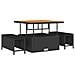 Set Divano da Giardino 8 Pezzi con Cuscini Rattan Polietilene Nero Acacia, Divano da Giardino 2 Posti con Cuscini Rattan Polietilene Nero, Set da Pranzo da Giardino 3 Pezzi con Cuscini Rattan Polietilene Nero Acacia - Foto miniatura 6
