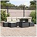 Set Divano Giardino con Cuscini Black Poly Rattan 7 Pezzi - Foto miniatura 2