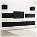Set di Mobili TV da 7 pezzi da Parete in Rovere Nero in Legno Ingegnerizzato - Foto miniatura 2