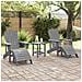 Set Lounge Giardino 3 Pezzi Grigio Chiaro HDPE, Sedia Adirondack  con Poggiapiedi Grigio Chiaro HDPE, Tavolino Laterale  Grigio Chiaro 38x38x45 cm HDPE - Foto miniatura 4