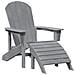 Set Lounge Giardino 3 Pezzi Grigio Chiaro HDPE, Sedia Adirondack  con Poggiapiedi Grigio Chiaro HDPE, Tavolino Laterale  Grigio Chiaro 38x38x45 cm HDPE - Foto miniatura 5
