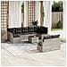 Set Divano Giardino 10 pz con Cuscini Grigio Chiaro Polyrattan - Foto miniatura 2