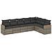 Set Divani da Giardino 7 pz con Cuscini Grigio in Polyrattan - Foto miniatura 1