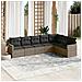 Set Divani da Giardino 7 pz con Cuscini Grigio in Polyrattan - Foto miniatura 2