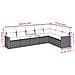 Set Divani da Giardino 7 pz con Cuscini Grigio in Polyrattan - Foto miniatura 3