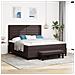 Letto a Rete con Materasso e Panchina Marrone Scuro 180x200 cm Tessuto - Foto miniatura 2