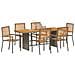 Set da Pranzo per Giardino 7 pcs Grigio 190 x 80 x 75 cm - Foto miniatura 3