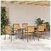Set da Pranzo per Giardino 7 pcs Grigio 190 x 80 x 75 cm - Foto miniatura 4
