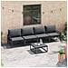 Set Divano da Giardino 4 pcs Antracite Acciaio - Foto miniatura 3