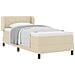 Letto box spring con materasso Crema 90 x 190 cm Tessuto - Foto miniatura 3
