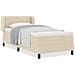 Letto box spring con materasso Crema 90 x 190 cm Tessuto - Foto miniatura 4