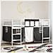 Struttura del Letto Loft per Bambini con Tendine Bianco e Nero - Foto miniatura 2