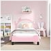 Struttura letto bambini con testata Rosa 80 x 160 cm PU - Foto miniatura 3