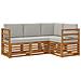 Set divani con cuscino 4 pcs Grigio Naturale e Chiaro - Foto miniatura 1