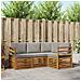 Set divani con cuscino 4 pcs Grigio Naturale e Chiaro - Foto miniatura 2