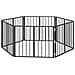 Cancello per cani 6 pcs Nero 80 x 60 cm Acciaio zincato - Foto miniatura 1