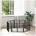 Cancello per cani 6 pcs Nero 80 x 60 cm Acciaio zincato - Foto miniatura 2