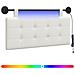 Testiera sospesa Con luce LED Bianco Similpelle - Foto miniatura 1
