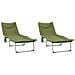 Lettino prendisole pieghevole con cuscino 2 pcs Verde Scuro - Foto miniatura 1