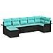 Set Divano da Giardino con archiviazione 7 pcs Nero polyrattan - Foto miniatura 1