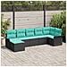 Set Divano da Giardino con archiviazione 7 pcs Nero polyrattan - Foto miniatura 2