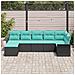 Set Divano da Giardino con archiviazione 7 pcs Nero polyrattan - Foto miniatura 3