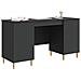 Scrivania Nero 142,5 x 50 x 75 cm Legno ingegnerizzato - Foto miniatura 2