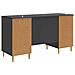 Scrivania Nero 142,5 x 50 x 75 cm Legno ingegnerizzato - Foto miniatura 6