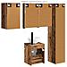 Set di Armadi da Bagno 5 pcs Legno antico 40 x 10,5 x 60,5 cm - Foto miniatura 7