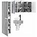 Set di mobili per il bagno 5 pcs Sonoma grigio - Foto miniatura 2
