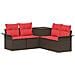 Set di divani 5 pz Marrone e Rosso Rattan sintetico e Acciaio - Foto miniatura 1
