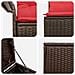 Set di divani 5 pz Marrone e Rosso Rattan sintetico e Acciaio - Foto miniatura 7