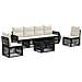 Set Divano da Giardino 7 pz Nero e Bianco Crema polyrattan - Foto miniatura 1