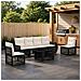 Set Divano da Giardino 7 pz Nero e Bianco Crema polyrattan - Foto miniatura 6